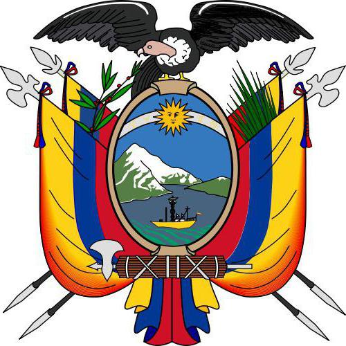 De vlag van Ecuador en zijn wapenschild